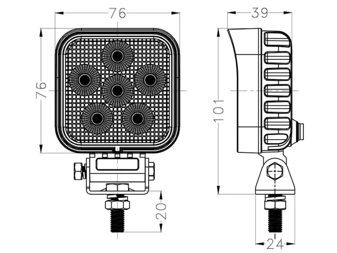 24W LED Work Light, 2130lm