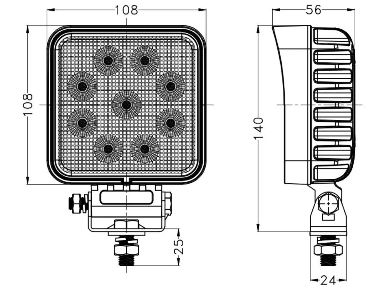 36W LED Work Light, 3160lm
