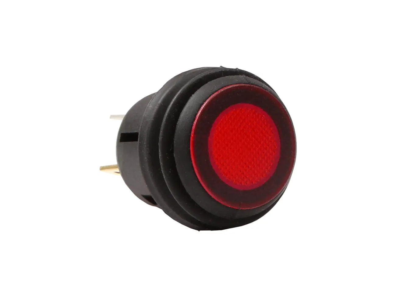 Waterproof Momentary Push Switch with 'ON' LED Indicator, 12V - Green, Red or Yellow