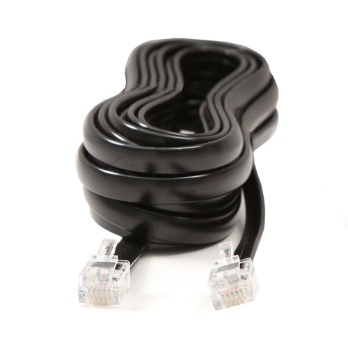 6 Core Flat Black Cable, 6P6C to 6P6C - 5 metres - 8-82008
