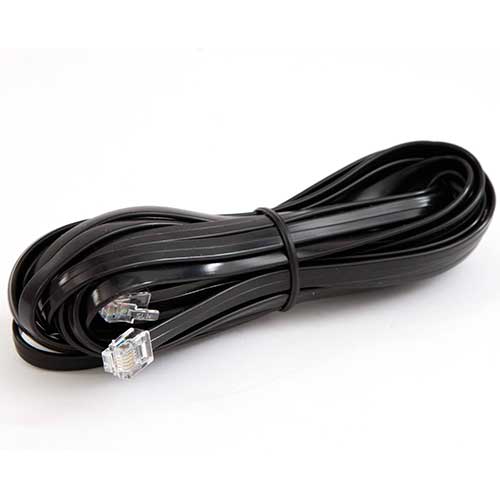 6 Core Flat Black Cable, 6P6C to 6P6C - 7 metres - 8-82008