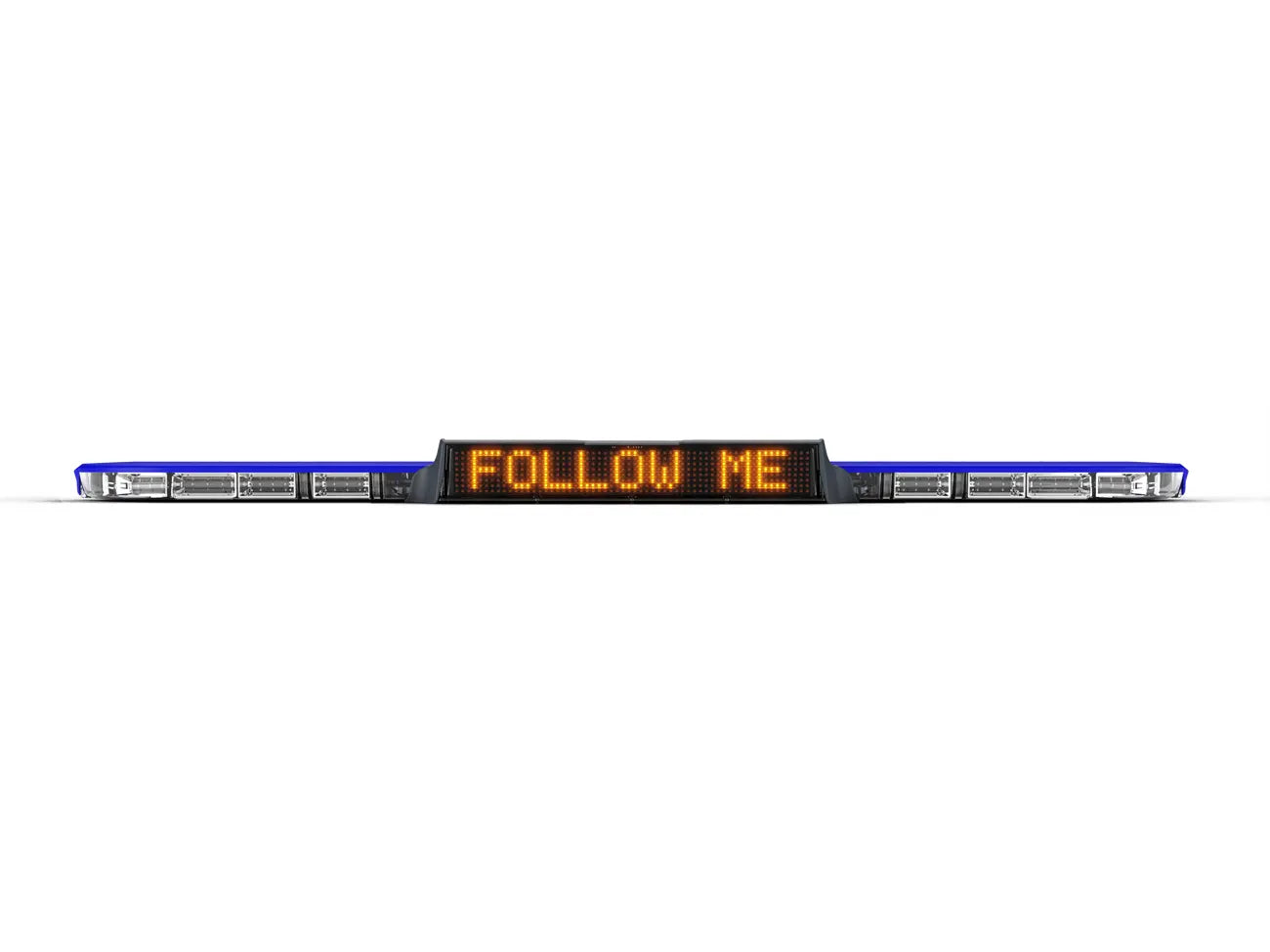XL75 lightbar with 'FOLLOW ME' message sign and blue top