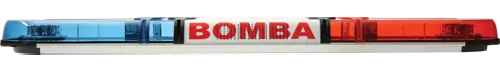 Xpert DX Lightbar with red and blue lens and 'BOMBA' sign / speaker grille