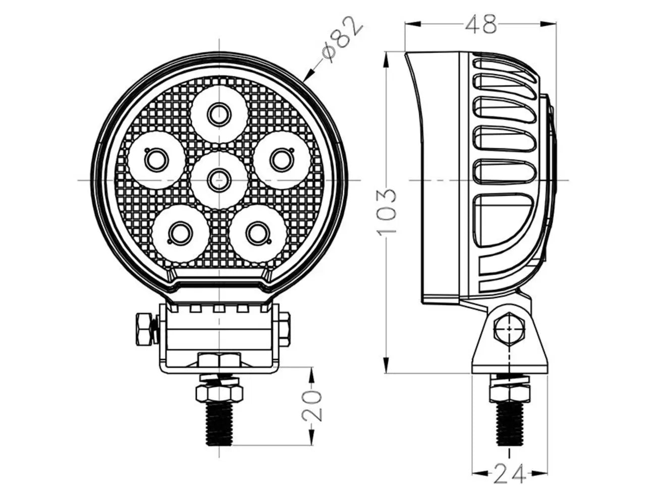 24W LED Work Light, 2130lm