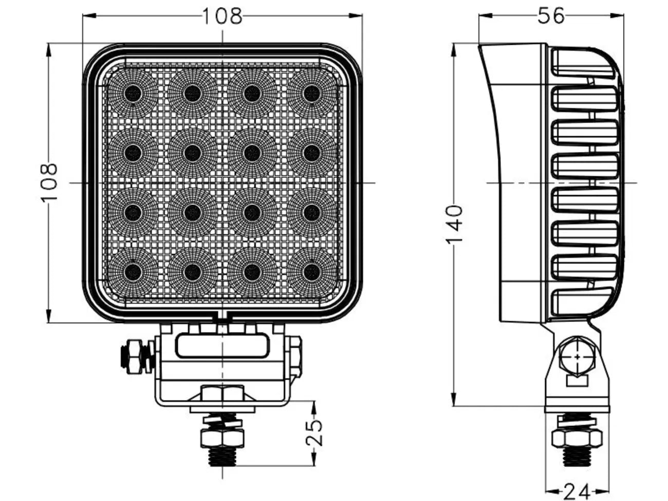 64W LED Work light, 5610lm