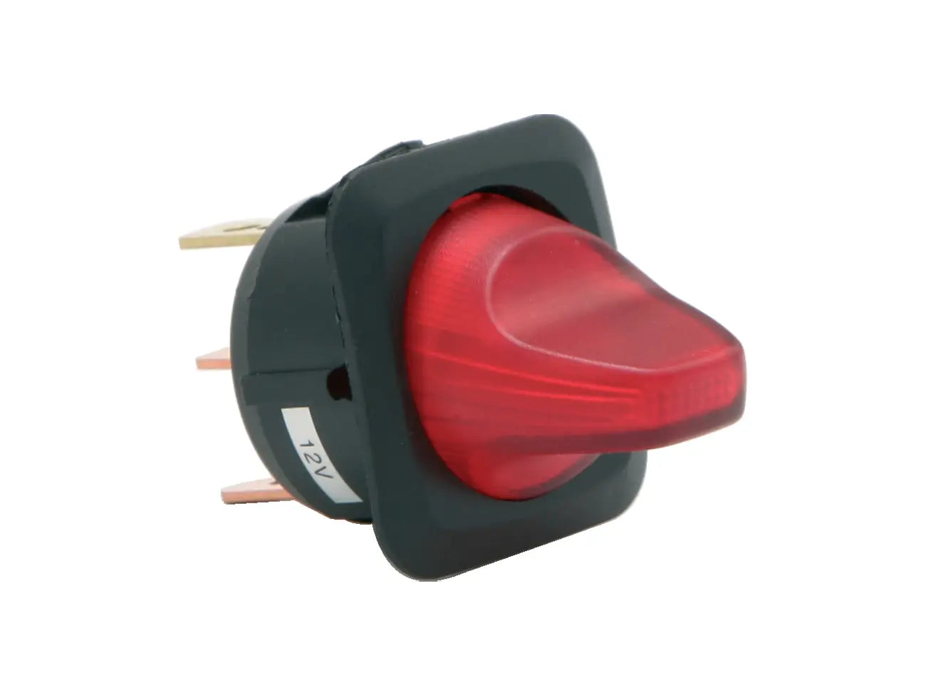 Round Momentary Switch with Illuminated Toggle, 12V