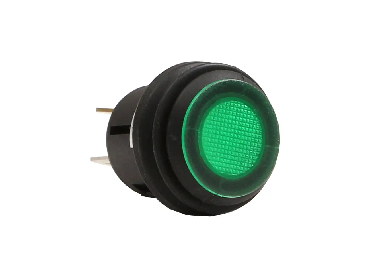 Waterproof Momentary Push Switch with 'ON' LED Indicator, 12V - Green, Red or Yellow