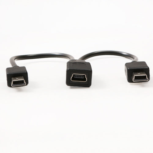 Mini USB/f to 2xmini USB/m 120mm Y Splitter - 8-82700