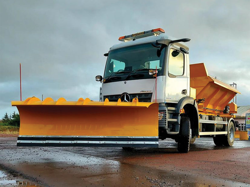 Council gritter with amber lightbar