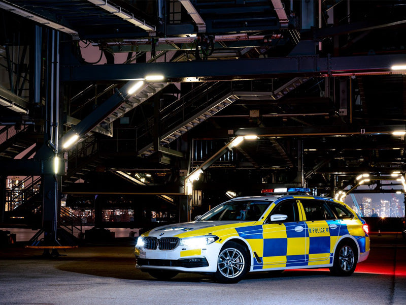 Blue and red lightbar for police