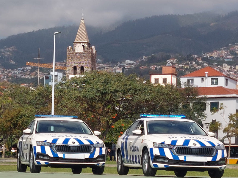 Blue police lightbar