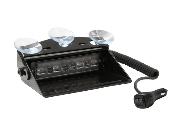 Screen/Dash 12 LED Warning Light with Fused Cigar Plug - Dual Colour