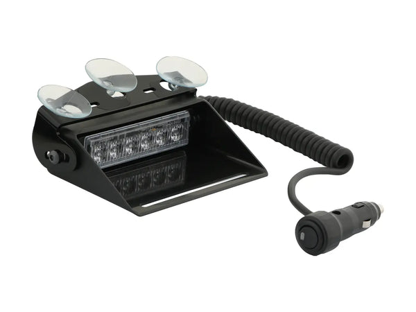 Screen/Dash 6 LED Warning Light with Fused Cigar Plug - Single/Split Colour